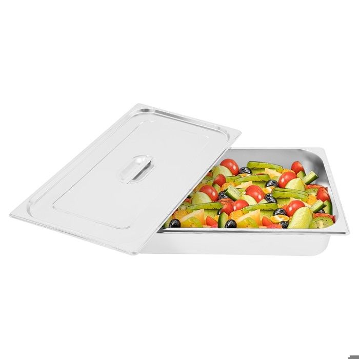 Lot de 4 récipients en acier inoxydable avec couvercle - Récipient gastronorm comme poêle à vapeur et bol à panage
