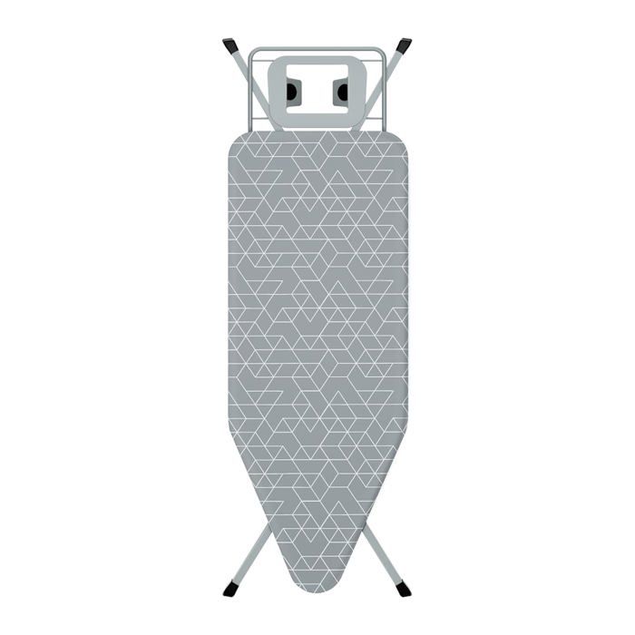 Planche à repasser pliable 120 x 45 cm - hauteur réglable 72-92 cm support fer intégré housse coton lavable maille métallique