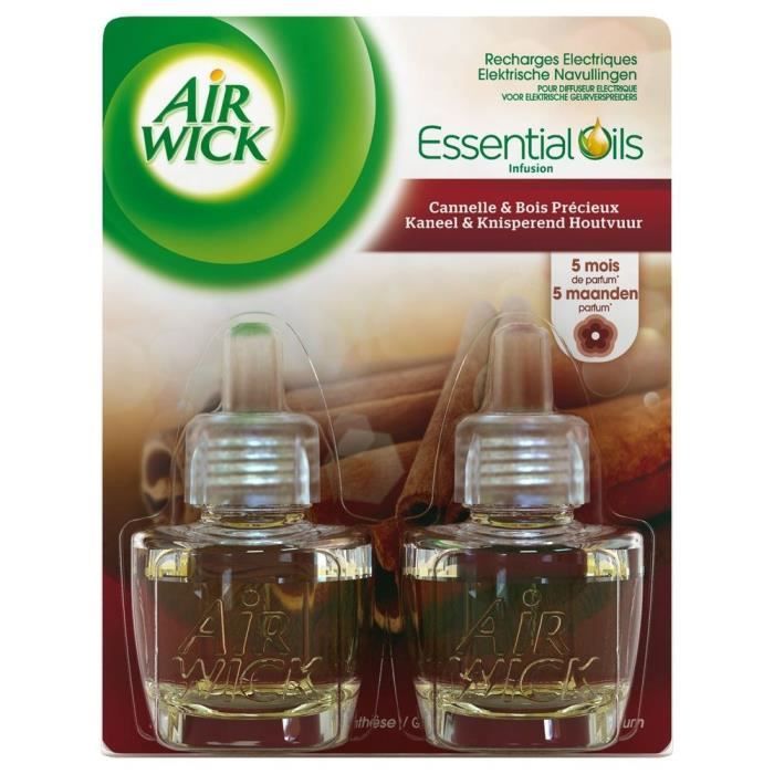 AIR WICK Recharge pour diffuseur électrique aux huiles essentielles  cannelle & bois précieux 19ml pas cher 