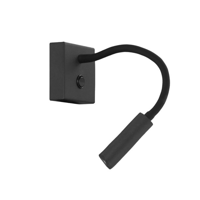 Lampe De Lecture Murale LED Nickel Col De Cygne - Applique Flexible Avec Interrupteur Pour Chevet
