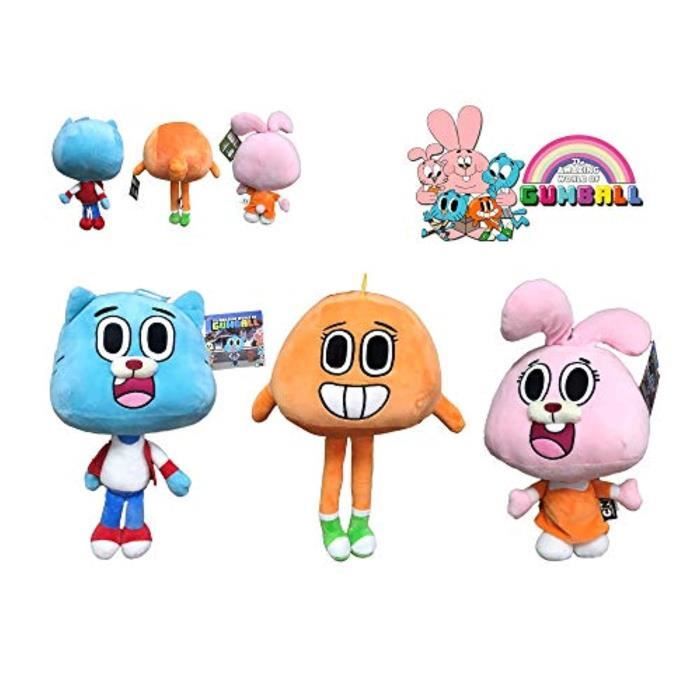 Peluche KQ3VA l incroyable monde de gumball pack 3 peluches de