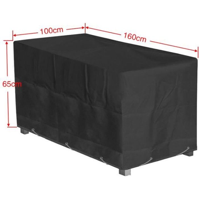 Housse de protection pour salon de jardin - Noir - 160*100*65cm - Résistante à l'eau et à la poussière
