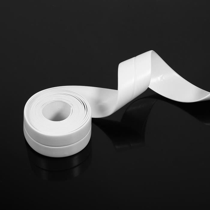 Bande d'étanchéité auto-adhésive étanche résistant à la moisissure en PVC pour joints de lavabo/murs(n ° 2 blanc 38 mm x 3,2 m)--RAC