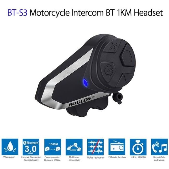 Cable Souple 1 Paquet Casque Bluetooth Bt S3 1000m Pour Moto Intercom Casque Bluetooth Pour Moto Interphone Ideal Pour La Pratique Du Ski Et De La Glisse Accessoires Electronique Embarquee Electronique Embarquee