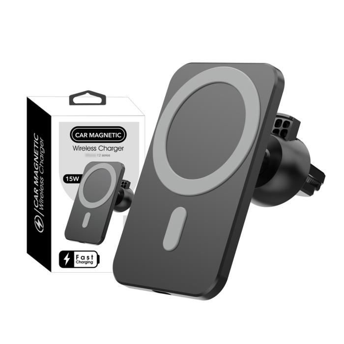 Ecent 15W Chargeur Induction Voiture, Chargeur sans Fil Magnétique pour iPhone Samsung Huawei LG tous Appareils de Type QI (Noir)