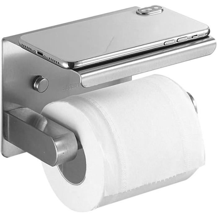 Range Papier Toilette Acier Inoxydable Porte Papier Toilette Avec Tablette  Porte Papier Wc Mural Sans Percage Adhesif Pour S[x9274] - Cdiscount  Bricolage