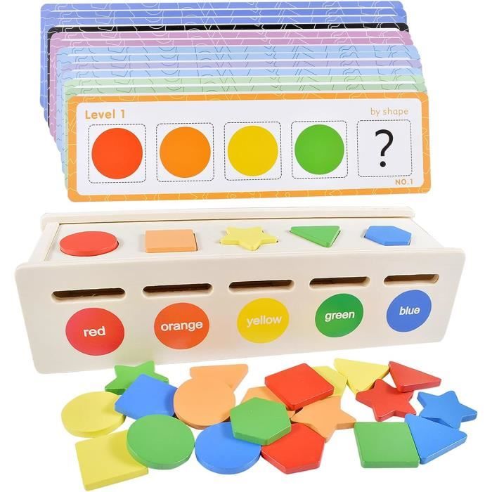 LZDMY Jeu de Tri Montessori Jeux Montessori Enfants 1 2 3 Ans | Jeux Educatif Garçons et Filles Jouets Educatifs en Bois Apprendre Couleurs Object Boîte Permanente Motricité BéBé Cadeaux