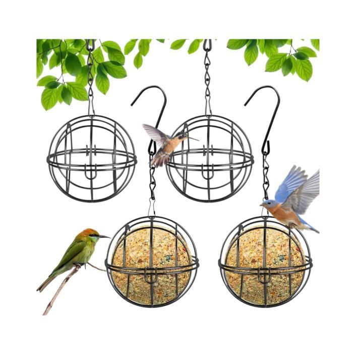 Lot de 4 Mangeoires en sapin à suspendre pour oiseaux sauvages - Le Poisson  Qui Jardine