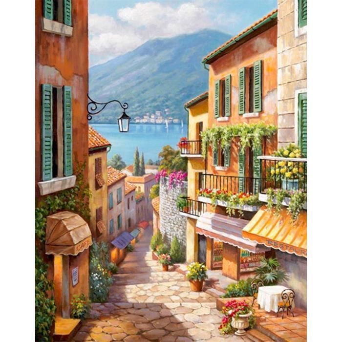 KANGBAWA – Kit Peinture Par Numéros Adulte – Course De Vélo – Toile 40x50 Cm – Peinture Acrylique, 3 Pinceaux – Sans Cadre – DIY Loisir Créatif