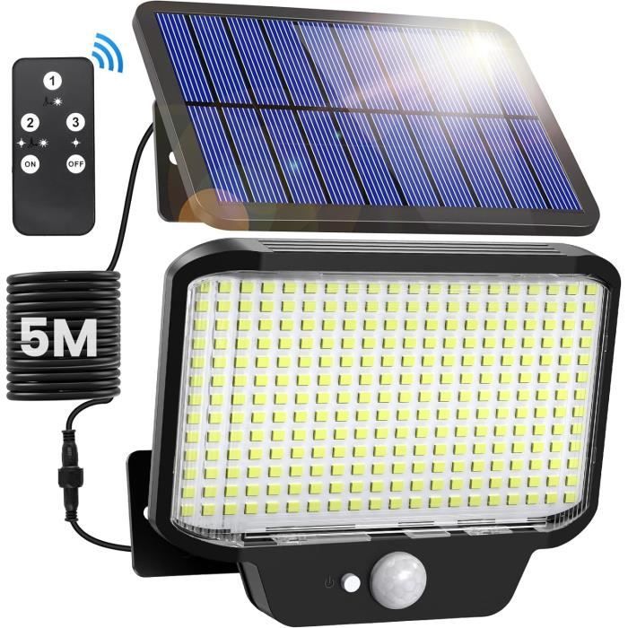 Lampe Solaire Détecteur Mouvement Télécommande 3 Modes Sécurité