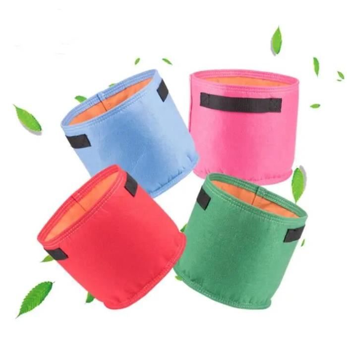 Lobamop Lot De 5 Pots De Culture En Tissu 3 Litres Avec Poignées - Idéal Pommes De Terre Et Jardin