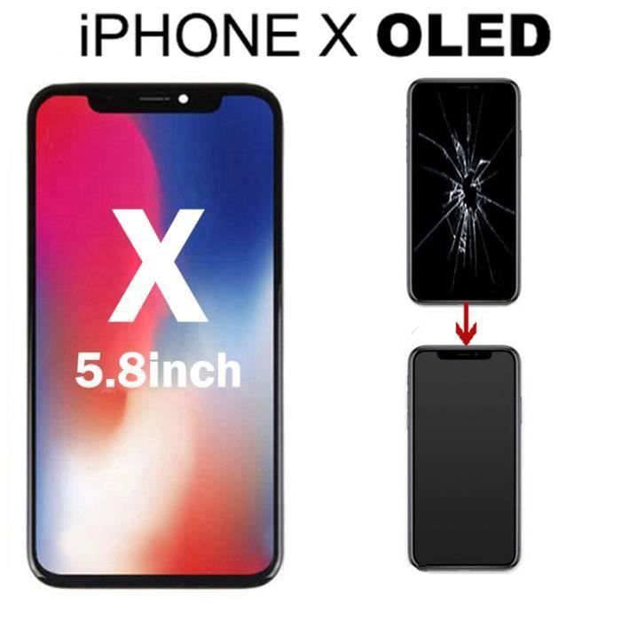 ECRAN COMPLET IPHONE X 10 NOIR VITRE TACTILE + LCD SUR CHASSIS - Cdiscount  Téléphonie