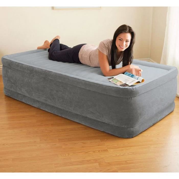 Lit Matelas Gonflable Epaisseur 46cm 1 Personne Automatique Haut Gamme Qualite Solide Autogonflant Appoint 1 Place Confort Air Bed Cdiscount Maison