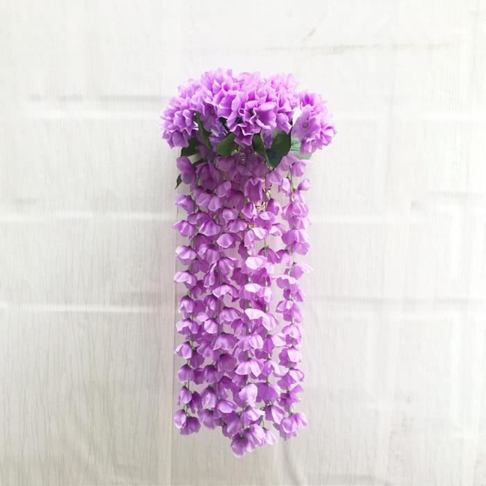 Hanging Fleurs artificielles Violet mur fleur Wisteria Suspension florale  Garland;4690 - Cdiscount Maison