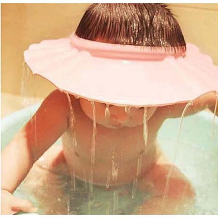 1x Rose Visiere Bain Bebe Douche Casquette Anti Shampoing Enfant Bonnet Protection Cdiscount Puericulture Eveil Bebe