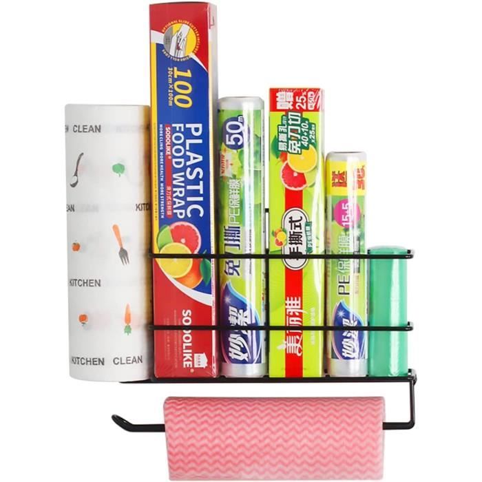 Porte-rouleau De Cuisine En Bambou Xtsuen - Vertical - Pour Rouleaux Standard - 31x14cm