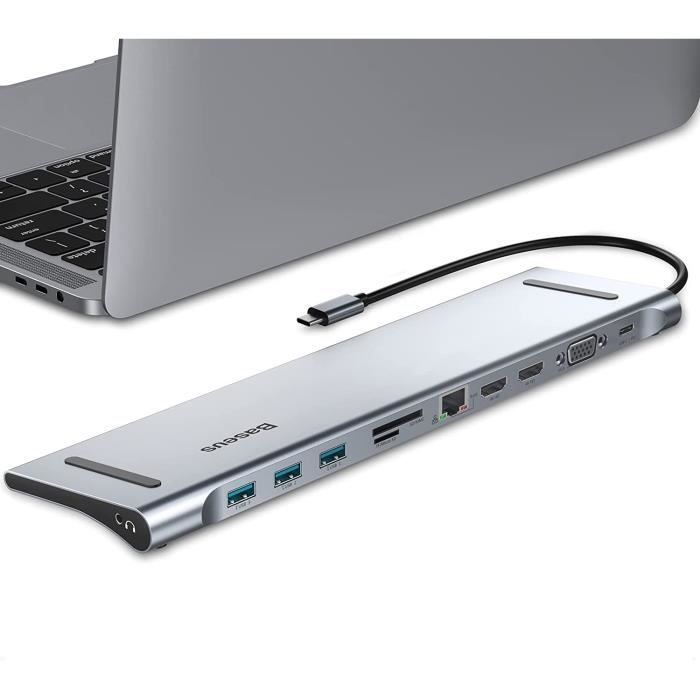 Station D'accueil USB-C Double HDMI 4K - Hub 2 écrans, Charge Rapide, Alliage Aluminium Pour PC Portable - 11