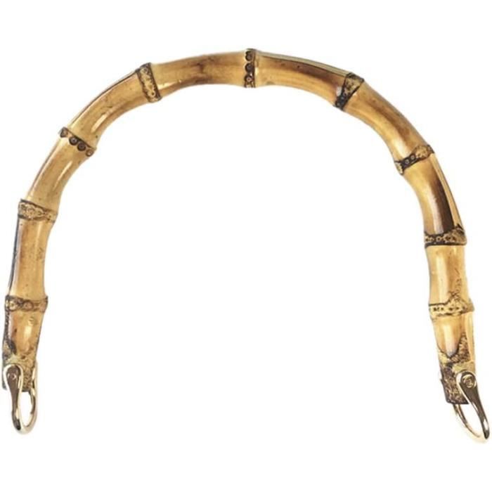 Poignées En Bois Pour Sacs - Lot De 2 - Fait Main En France - Dimensions 14,6 Cm X 12,8 Mm - Couleur Fauve Cuivré