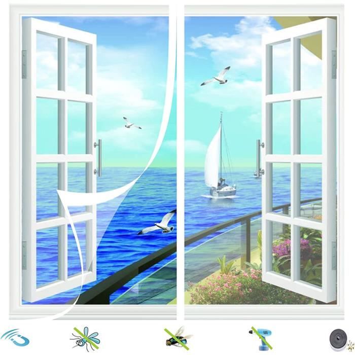 Moustiquaire Magnétique Pour Fenêtre 75 X 70 Cm Rideau Anti