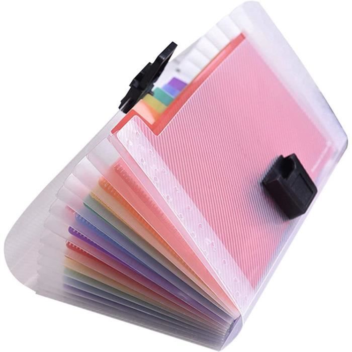 Mini classeur à 13 poches avec clip de rangement portable et boucle -  Multicolore[583] - Cdiscount Beaux-Arts et Loisirs créatifs