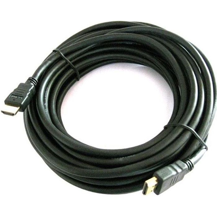 Câble S-Vidéo MCL 10m - Mini-Din 4 Mâle/Mâle - Haute Qualité - Pour TV, PC, Home Cinema - Noir