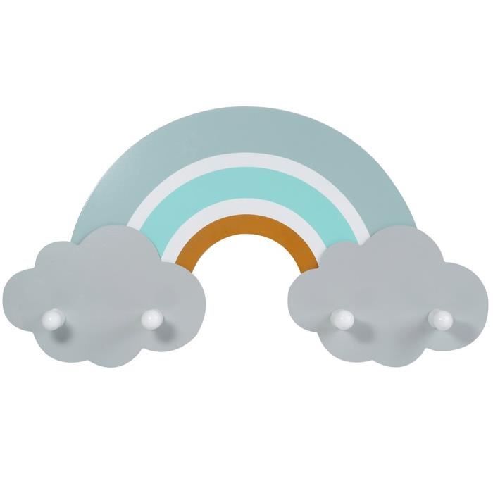 Porte Manteau Mural En Bois Forme Arc En Ciel Finn Cdiscount Puericulture Eveil Bebe