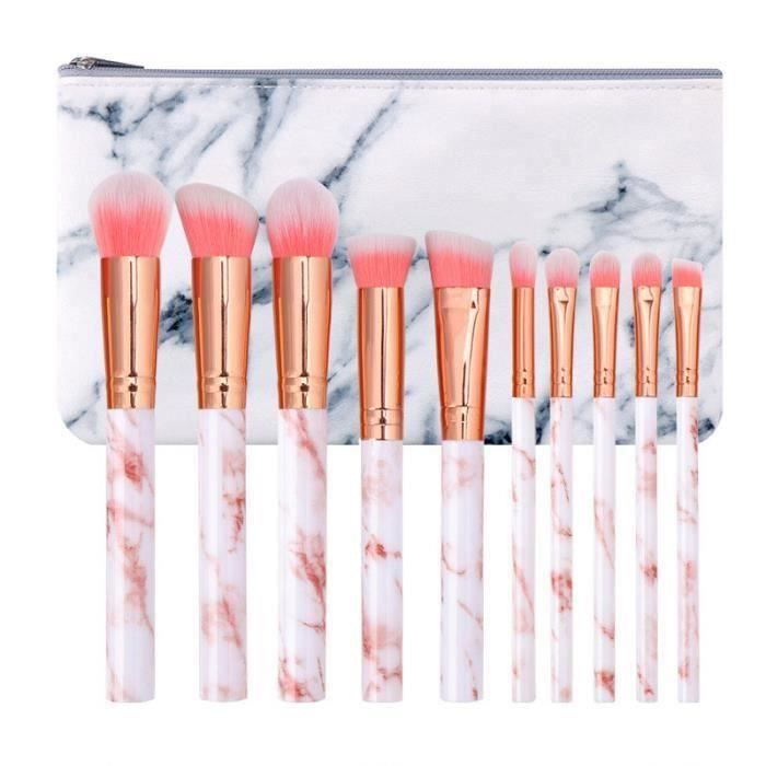 10 Pieces Marbre Motif Lot De Pinceaux De Maquillage Fond De Teint Blush Poudre Fard A Paupieres Estompeur Cosmetique Brosse Kit P Achat Vente Pinceaux De Maquillage 10 Pieces Marbre