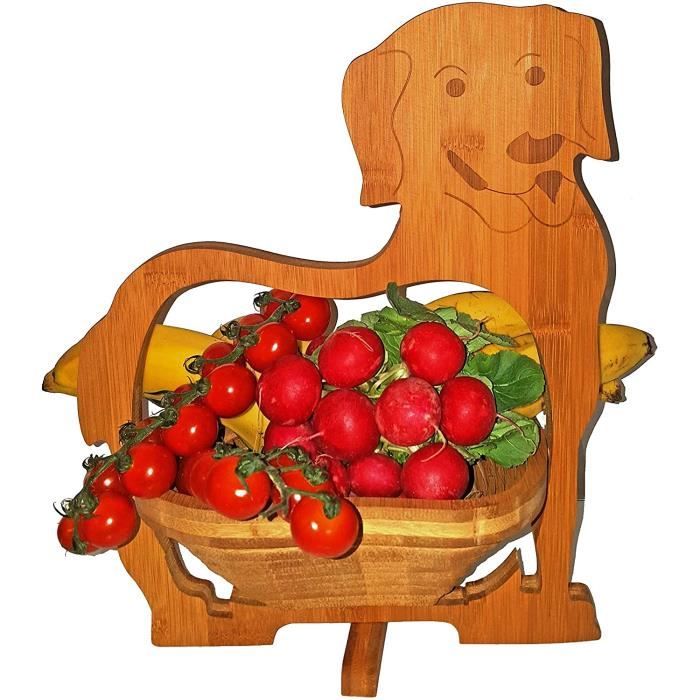 cleanprince PANIER PLIANT CHIENS chien BAMBOU 30x30 cm en bois barquette corbeille de Fruits Bol à dekoschale pliable légume Dessous Plats Pâques Osternest 