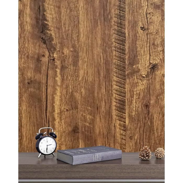 44 * 500Cm Papier Peint Convenir Armoire Table Imitant Bois Chêne Brun Papier Adhésif