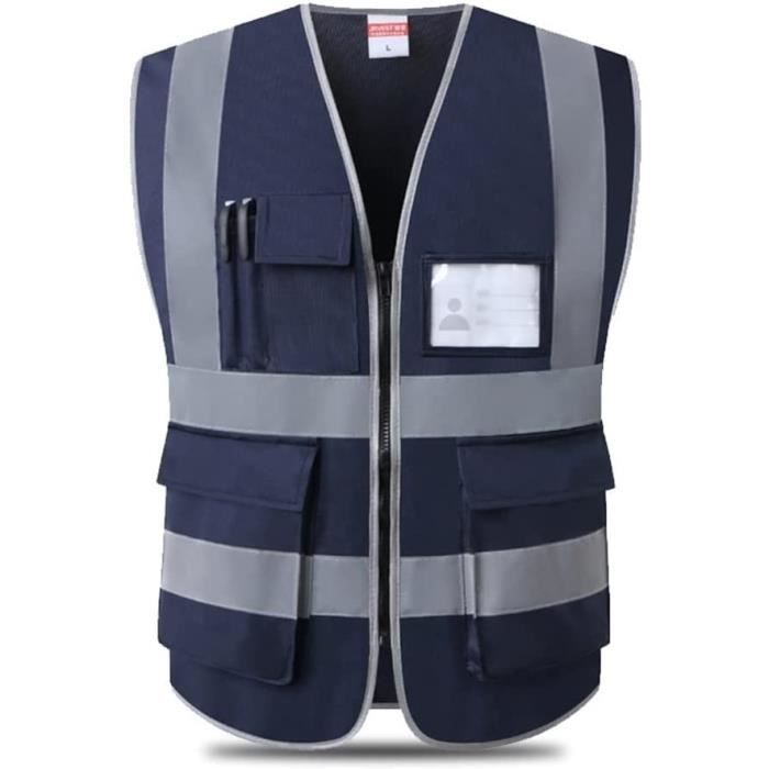 Acheter RS-SE Haute Visibilité Warp Tricoté Tissu Multi-poches Gilet de  Sécurité Vêtements Réfléchissants