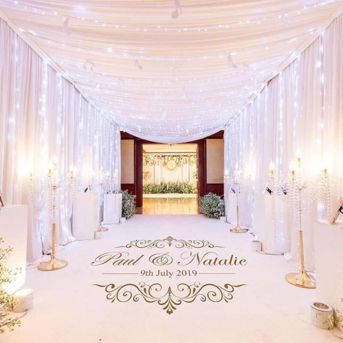 Tapis de piste de danse mariage personnalisé avec prénoms et date