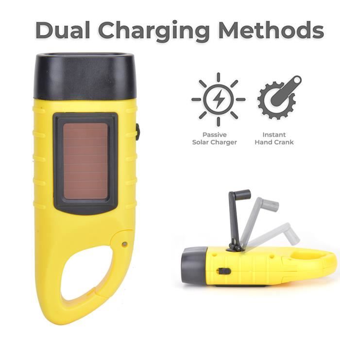 jerss Manivelle Radio Torche Lampe de Poche Génération d'énergie Led