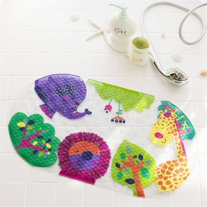 Tapis de bain pour baignoire enfants – Grand tapis de bain antidérapant à motifs de dessins animés pour bébé et enfant – Tapis de douche antidérapant pour le sol de 40x16, avec