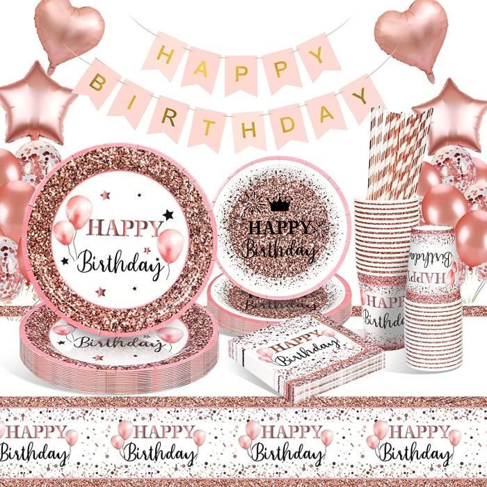 FORYNXHWIN Kit Déco Anniversaire Licorne - 40 Pièces Assiettes, Gobelets, Serviettes pour Filles (10 Invités