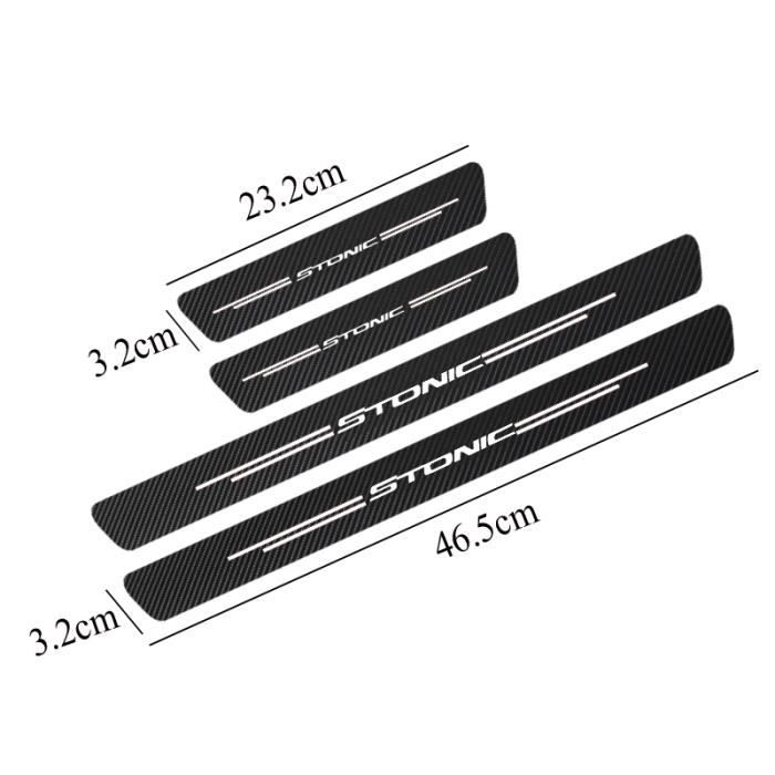 Kit 4 Protège-Seuils De Porte Voiture - Autocollant Fibre De Carbone - Anti-Rayures Pour Golf - Noir