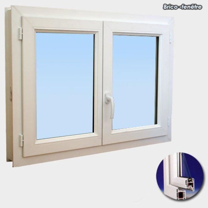 Tourne-Kipp-fenêtre H 800x600 DIN Droite double vitrage blanc 70 mm cadre 