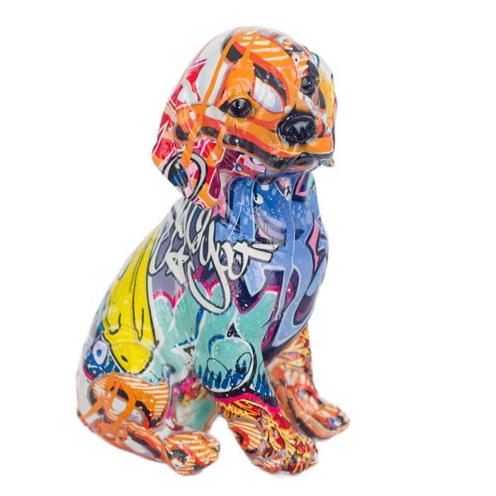 Statuette DKD Homme Tête De Chien - Résine - H34cm - Déco Aviateur