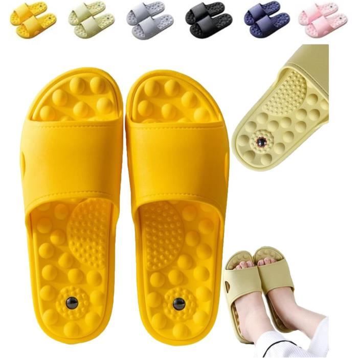 Pantoufles D'été Jaune Citron Pour Homme Et Femme, Motif Fruits Citron