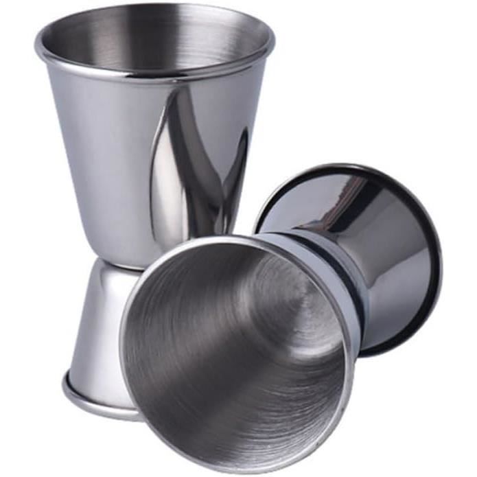 Doseur Cocktail 2cl 4cl, 2 Pièces Double Tasse à Mesurer Doseur Alcool En Acier Inoxydable, Verre Mesureur Pour Gin, Whiskey, Alcool, Accessoires De Bar Et Cocktail De Haute Qualité