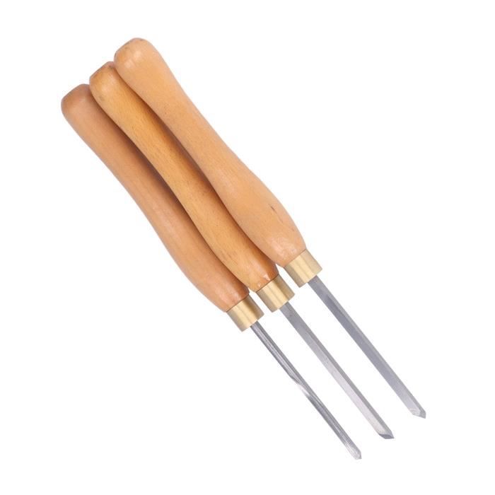 Ensemble De 3 Gouges à Bois HSS Pour Tour - Ciseaux De Tournage 1/4", 3/8", 1/2" Avec Coffret En Bois