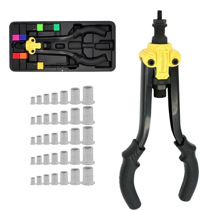 Hnd Rivet Nut Gun avec Mndrels & Rivet Nuts Rivet Nut Tool Mnul Riveter ...