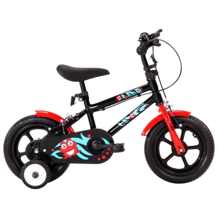 Vélo pour enfants 12 pouces Noir et rouge - DIO7380739448421