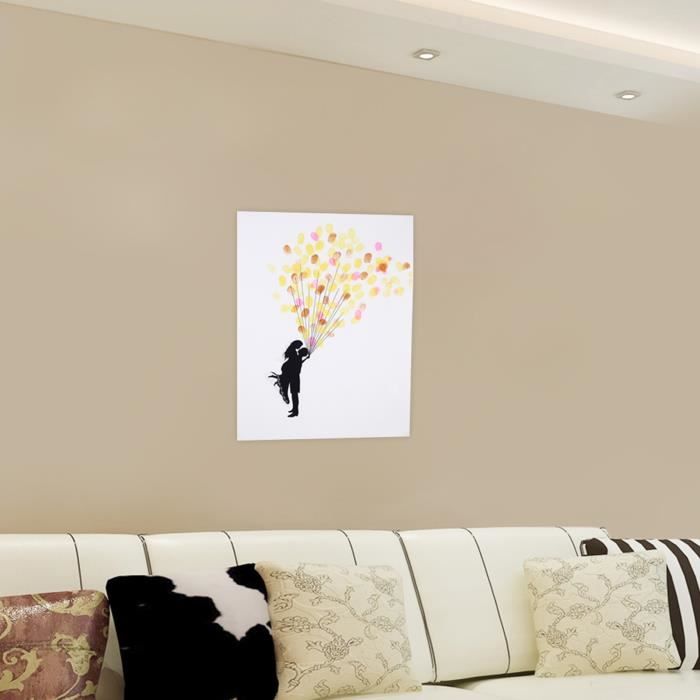 Arbre à Empreintes Digitales 30x40cm - Toile Pour Mariage, Anniversaire - Alternative Au Livre D'Or