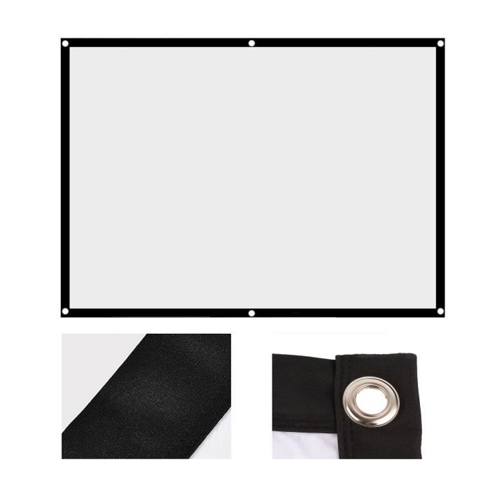 Écran De Projection Portable IFCOW - Tissu PVC Argenté - Format 16:9 - Tailles 60 à 120 Pouces - Montage Velcro