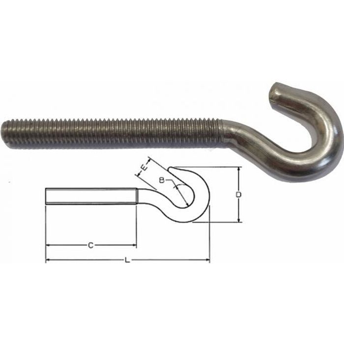 Tige Filetée M8 X 150mm Inox 304 - Filetage Droit - Uxcell (Lot De 1)