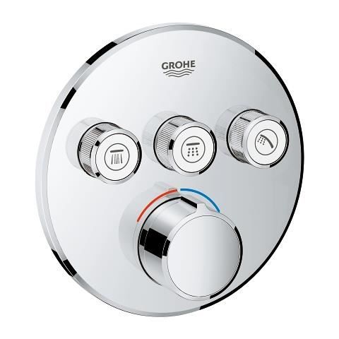 Mitigeur encastré 3 sorties GROHE SmartControl Chromé Economie d'eau