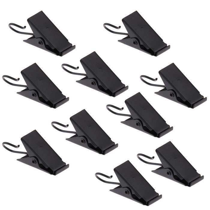 30 Pièces Anneaux De Rideaux Avec Métal Pince Robuste Antirouille Pour Tringle à Rideaux 32mm Diamètre Intérieur Noir - Maison