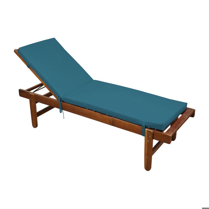 Matelas Bain de soleil extérieur imperméable MINORQUE Bleu Paon 60x190 cm