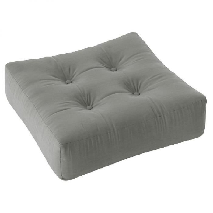 pouf futon standard more pouf coloris gris gris coton inside75