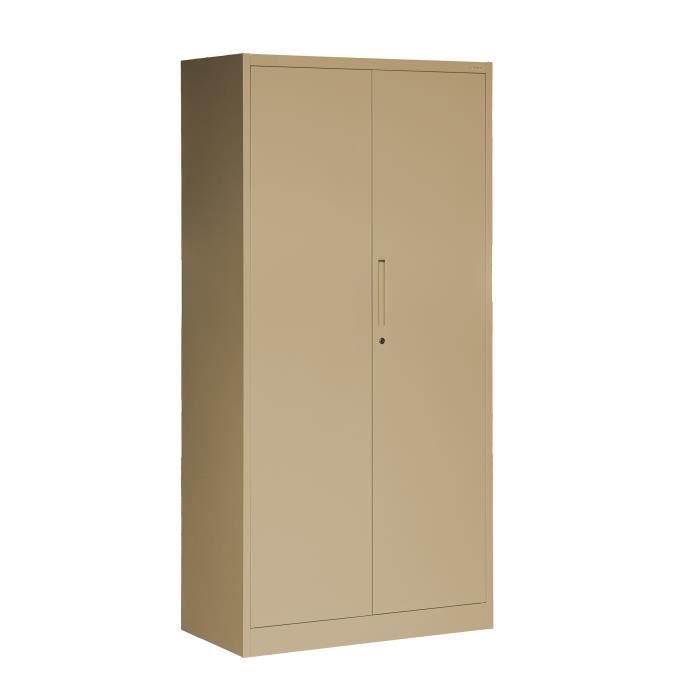 armoire de bureau c34 métallique armoire à dossiers armoire à outils 185 x 90 x 45 cm  beige